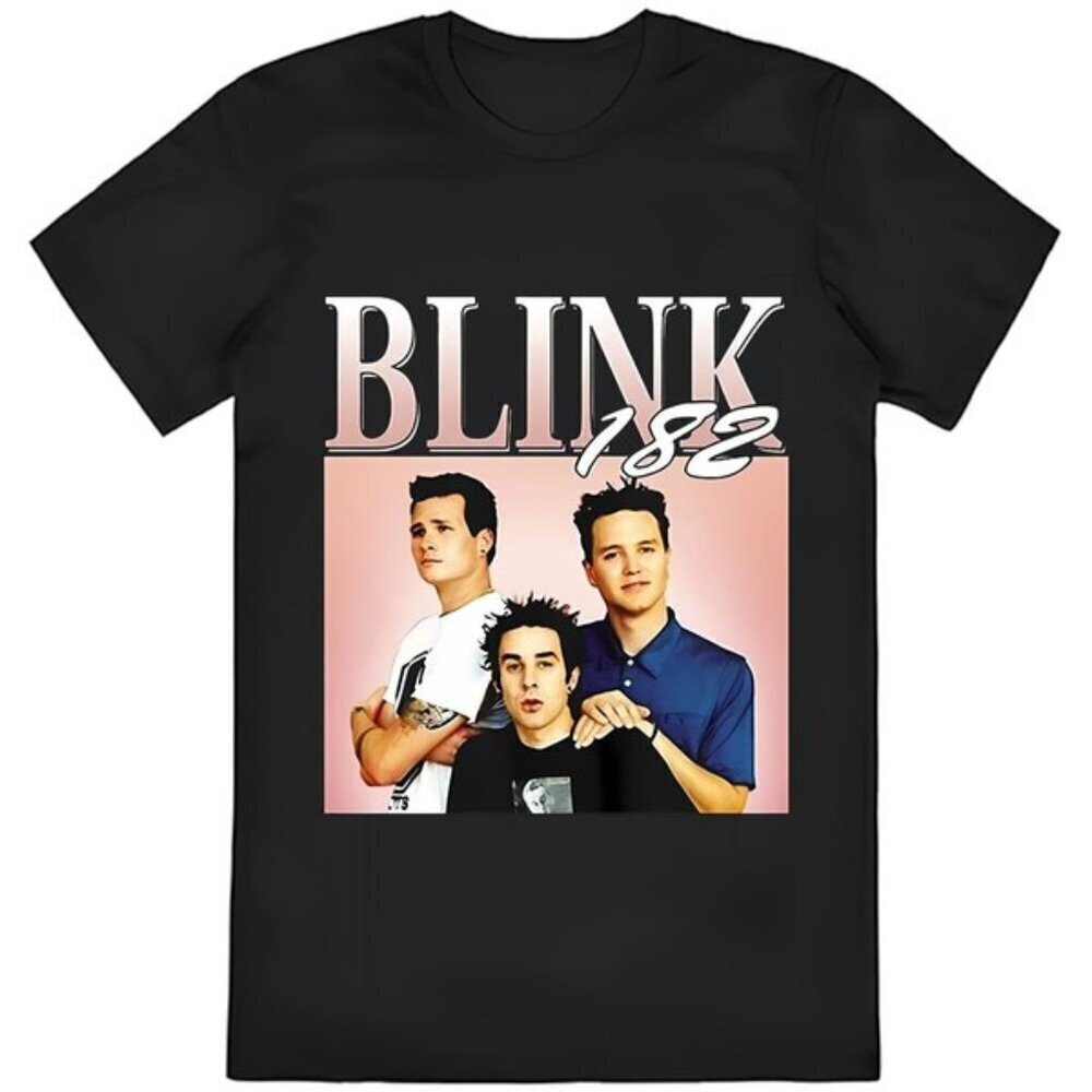 Blink 182 2024 World Tour T Shirt Retro Rock Band Graphic Fan Gift Concert .